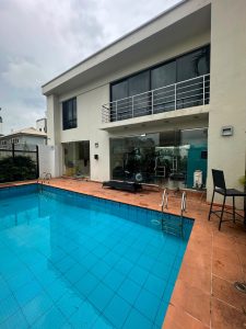 4 bedroom terrace with a room bq, swimming pool and gym