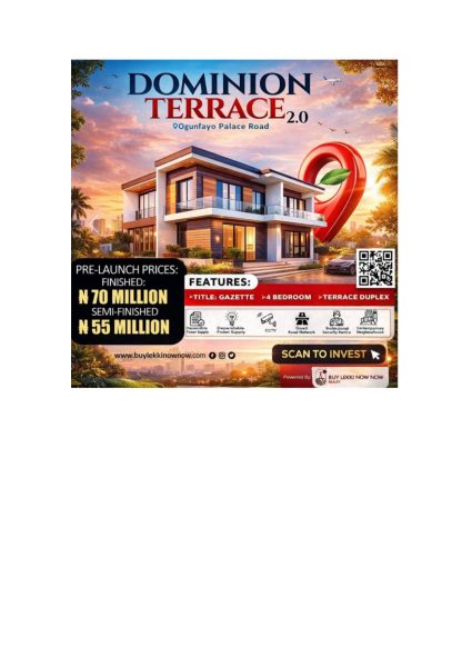 4 Bedroom Terrace Duplex at pre-launch